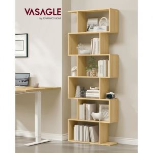 Bibliothèque étagère à 6 niveau effet bois couleur chêne naturel