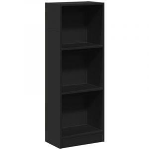 VidaXL Bibliothèque noir 40x24x109 cm bois d'ingénierie, étagère à livres, porte-livres, support à livres, armoire de rangement, étagère de rangement