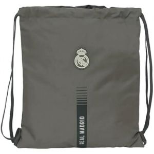Safta Real Madrid 3ème équipe 24/25 - Grand sac à dos plat, idéal pour les enfants de différents âges, confortable et polyvalent, qualité et résistance, 35 x 40 cm, gris, M, Décontracté