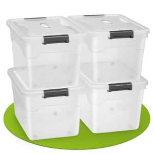 Boîte de rangement / Boîte de rangement 60 L - Plastique - 4 pièces - Couvercle inclus