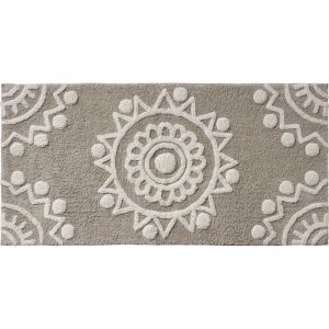 Image de Tapis de bain fantaisie 60x120cm coton Taupe Pondic ry