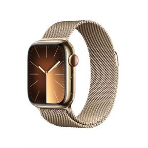 Apple Watch Series 9 GPS + Cellular - Acier Inoxydable Or - Bracelet Milanais - 41 mm