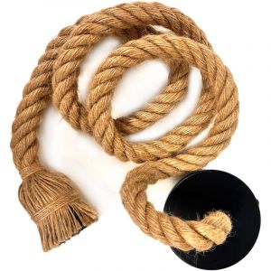 Privatefloor Câble en Corde pour Lampe Suspendue - Style Boho Industriel - Bamba Noir