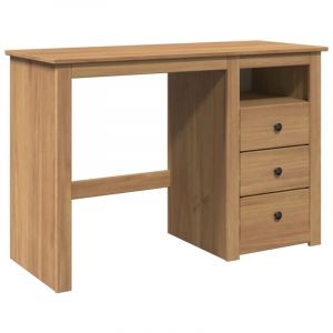 VidaXL Bureau Panama 112x45x75 cm bois massif de pin Brun