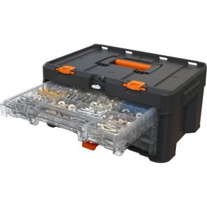 Worx Rangement 3 tiroirs organisateurs BY KETER - STACK N ROLL - 48 x 33 x 23 cm - Noir