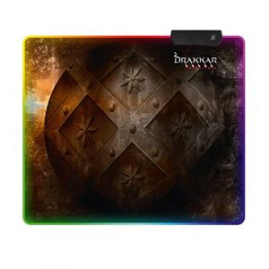 Image de Konix Drakkar Hetland Tapis De Souris RGB - Tapis De Souris Gamer Led Avec Base Antidérapante Tapis De Souris Gaming 320x270x3mm - Tapis De Souris Lumineux Chroma Avec Surface En Microfibre