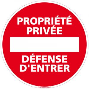 Panneau Interdiction de Stationner, Panneau de Signalisation Taille Standard 250 mm - Propriété privée défense d'entrer