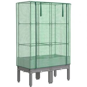 VidaXL Jardinière surélevée avec housse aspect rotin 80x40x140 cm
