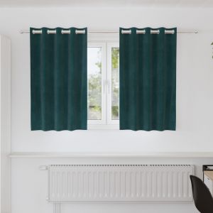 VidaXL Rideaux Avec Des Rideaux 2 Pcs Vert Fonc&eacute; 140 X 140 Cm Velours