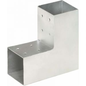 VidaXL Connecteur de poteau Forme en L M&eacute;tal galvanis&eacute; 81x81 mm