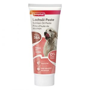 Beaphar Pâte d'huile de Saumon - pour Chiens - Omega 3 et 6 - Délicitation avec de l'huile de Saumon - pour Une Peau Saine et Un Beau Pelage - sans céréales - 0% de Sucre ajouté - 250 g
