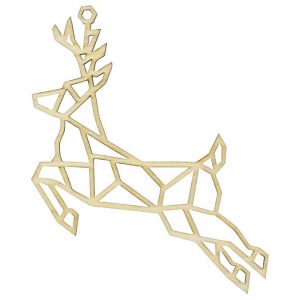 CTOP Suspension en bois Esprit Origami Cerf 14 cm