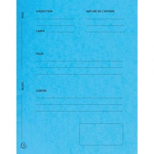 Exacompta Réf. 220102E - Carton de 5 paquets de 25 dossiers de plaidoirie "Pour/Contre" - en carte lustrée - dimensions 25 x 32 cm pour documents au format A4 - couleur turquoise