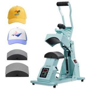VEVOR Presse &agrave; Chaud pour Casquettes et Chapeaux, Presse de Transfert Thermique avec 2 Platines Interchangeables, Contr&ocirc;le Pr&eacute;cis du Temps et de la Temp&eacute;rature, Machine de Sublimation HTV, Vert