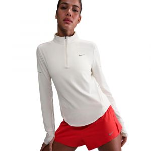 Nike Swift Half-Zip Maillot de course Femmes - cr&egrave;me, argent, Taille XL