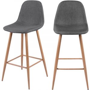 Rendez Vous D&eacute;co Tabouret de bar Fredrik gris 72.5 cm (lot de 2)