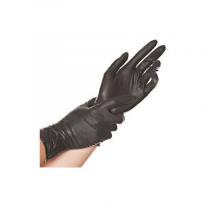 Franz Mensch - hygostar diablo gants en latex non poudrés noir m 76758