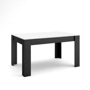 Skraut Home - Table à manger, Meuble Salle à Manger, 140x90x76 cm, Pour 6 personnes, Meubles de Salon, Style moderne, Blanc et noir