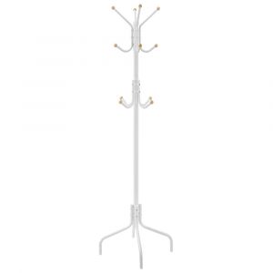 Songmics Porte-manteau sur Pieds, avec 12 Crochets, 4 Pieds, pour Manteaux, Chapeaux, Sacs, pour Entr&eacute;e, Chambre, Bureau, Blanc