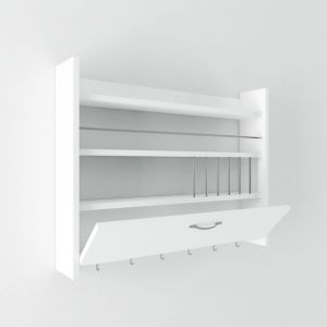 Cotecosy Tag&egrave;re murale de cuisine 1 porte Naokomi L85xH65cm Blanc - Blanc