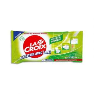 Visiodirect Lot de 2 Paquets de 50 lingettes multi-usages nettoyantes et d&eacute;sinfectantes avec javel