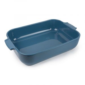 Peugeot Plat Four En Céramique Rectangulaire - 36 cm x 22 cm x 6,8 cm - Contenance : 3,8 L - Garanti 10 Ans - Fabrication Française - Coloris Light Blue