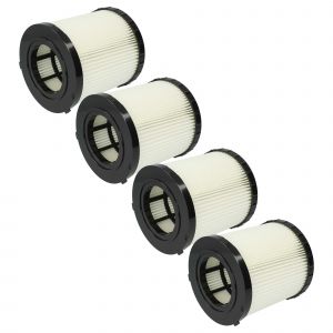 Vhbw 4x filtre pliss&eacute; compatible avec Dewalt DCV581h, DCV584l, DCV580h, DCV582, DCV580, DCV581 aspirateur - noir / blanc