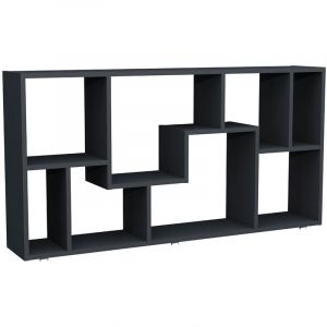 Vcm Ebuy24 - Lanisa bibliothèque 8 tablettes anthracite.