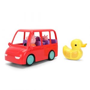 Jada Peppa Pig 9336368314R00 Voiture familiale avec Figurines Fixes de Peppa, Maman Pig et Bébé, Facile à Utiliser, Licence Officielle, à partir de 3 Ans
