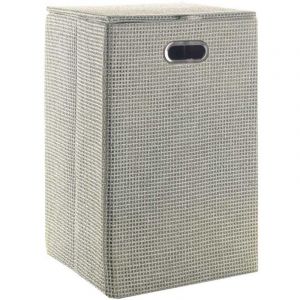 Kiamami Valentina Panier À Linge De Salle De Bain 70L En Raphia Gris / Garofano