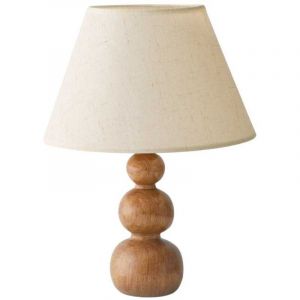Lampe &agrave; poser en bois et tissus Woody bubbles