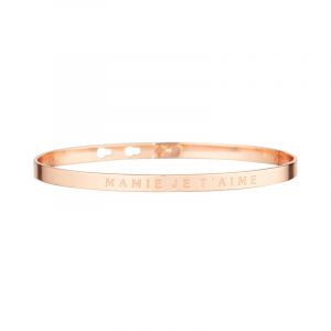 Bracelet &agrave; message "Mamie Je t'aime" Laiton ros&eacute;
