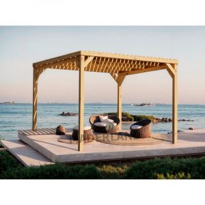 Pergola en bois Toulouse avec toit semi-ouvert 600 x 300 cm Maderland