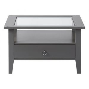 Image de MELINA Table B e Carrée Bois M if Laqué Gris