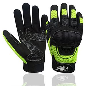 Adm communication Gants Moto Homme Homologués CE Été Mi-saison Gants Moto Scooter Antidérapant Respirant Fluorescent Taille S M L XL XXL