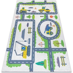 Rugsx Tapis Tapis lavable BAMBINO 2338 Excavatrice, rues pour 160x220 cm