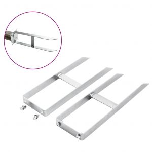 VidaXL Piquets de cl&ocirc;ture de sol 2 pcs pour cl&ocirc;ture en WPC Acier 40 cm