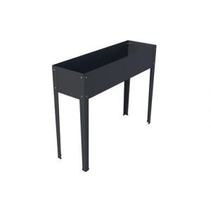 Jardini&egrave;re Sur Pied En Acier Grise Ygos L100 X P30 X H80 Cm Neuf
