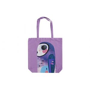 Maxwell & Williams - Tote Bag 100% Coton Biodégradable, Illustration Chouette, Collection Pete Cromer, 42 x 41 cm - Couleur Violet