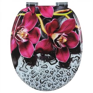 Abattant WC siège de toilette en MDF avec fermeture amortie joli rouge 19_0000712