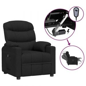 VidaXL Fauteuil inclinable électrique Noir Tissu