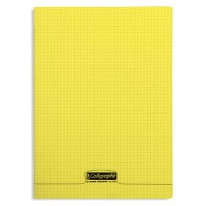 Calligraphe 18080C - Cahier Ligne 8000 210x297, 48p./24 feuilles 90 g/m² piquées, couv. PP assortis, quadrillé 5x5