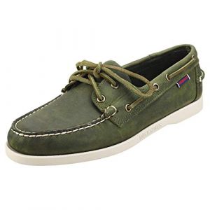 Image de Sebago Docksides Portland cuir crazy Homme-40-Green Military