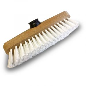 Kibros Balai brosse lave-pont 22 cm en PPL blanc - Monture bois - Douille vissante plastique - Sans manche 1110b