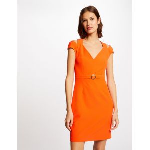 Image de Morgan Robe ajust&eacute;e avec boucle orange femme - Couleur ORANGE - Taille 40