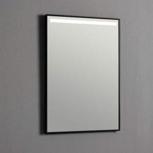 Miroir de salle de bain 50x70 avec bande rétro éclairée par led cadre noir mat