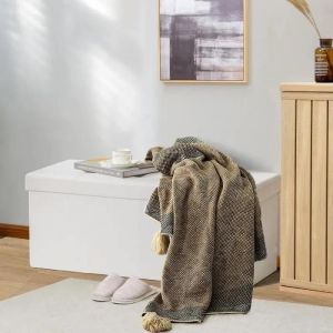 Frixovel Coffre De Rangement, Ottoman Avec Espace De Stockage, Banc De Rangement Intérieur Repose-Pieds,Pour Salon, Chambre, Entrée