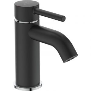 Ideal Standard CeraLine Mitigeur de lavabo avec vidage, EasyFix syst&egrave;me de fixation rapide et simple, Noir mat (BC203U4)