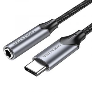 Adaptateur Audio Vention BGMHA Jack 3.5 H/F - USB Type-C M 10cm Gris