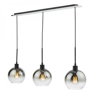 Lumiere Lycia Suspension à 3 s en verre fumé noir mat ombré
